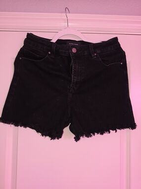 Black Frayed Hem Denim Shorts - Kipsy Jeans